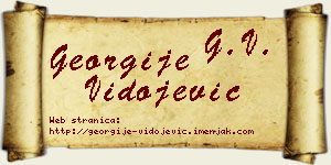 Georgije Vidojević vizit kartica